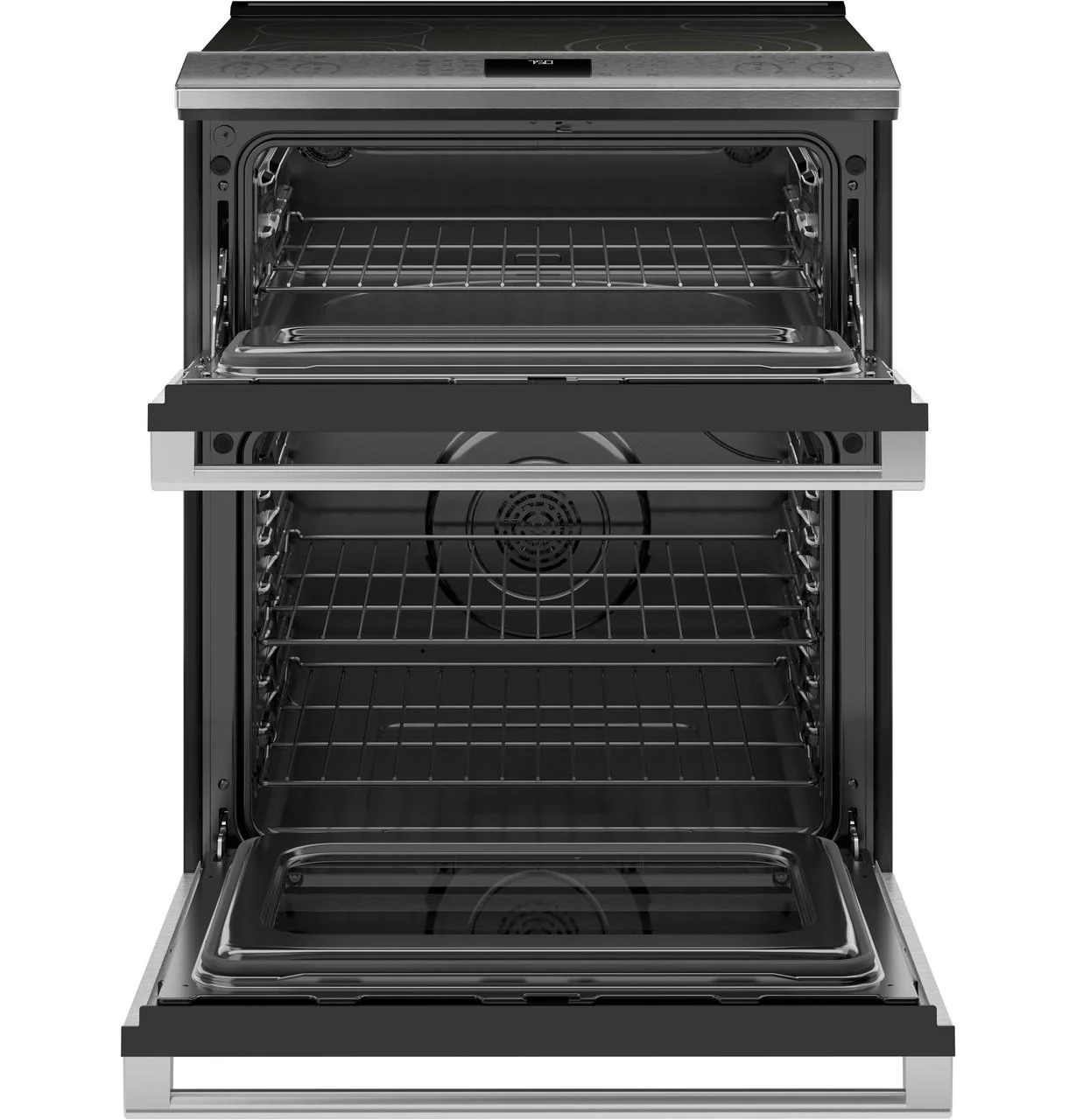 Caf(eback)™ 30" Smart Slide-In, Front-Control, Radiant and Convection Double-Oven Range in Platinum Glass - Image 3