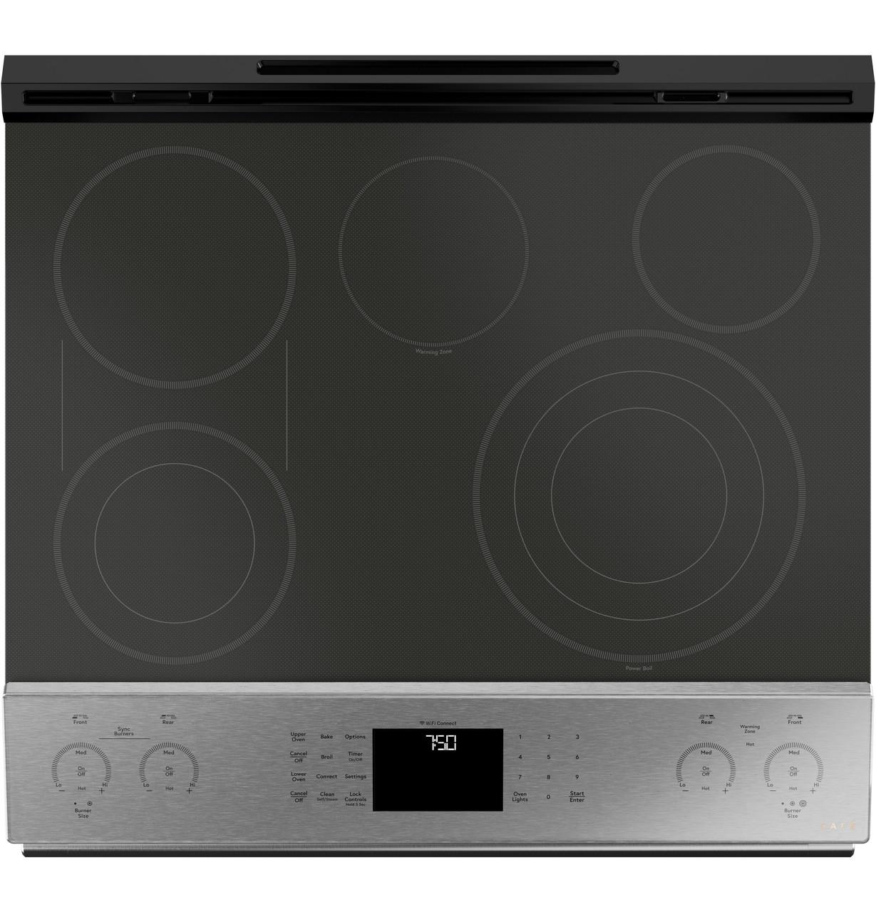Caf(eback)™ 30" Smart Slide-In, Front-Control, Radiant and Convection Double-Oven Range in Platinum Glass - Image 4