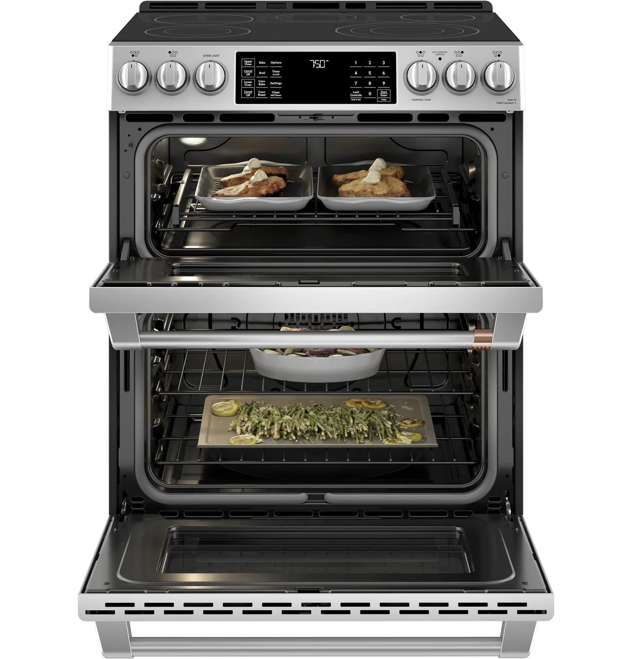 Cafe CES750P2MS1 CAF(EBACK)™ 30" Smart Slide-In, Front-Control, Radiant and Convection Double-Oven Range - Image 3