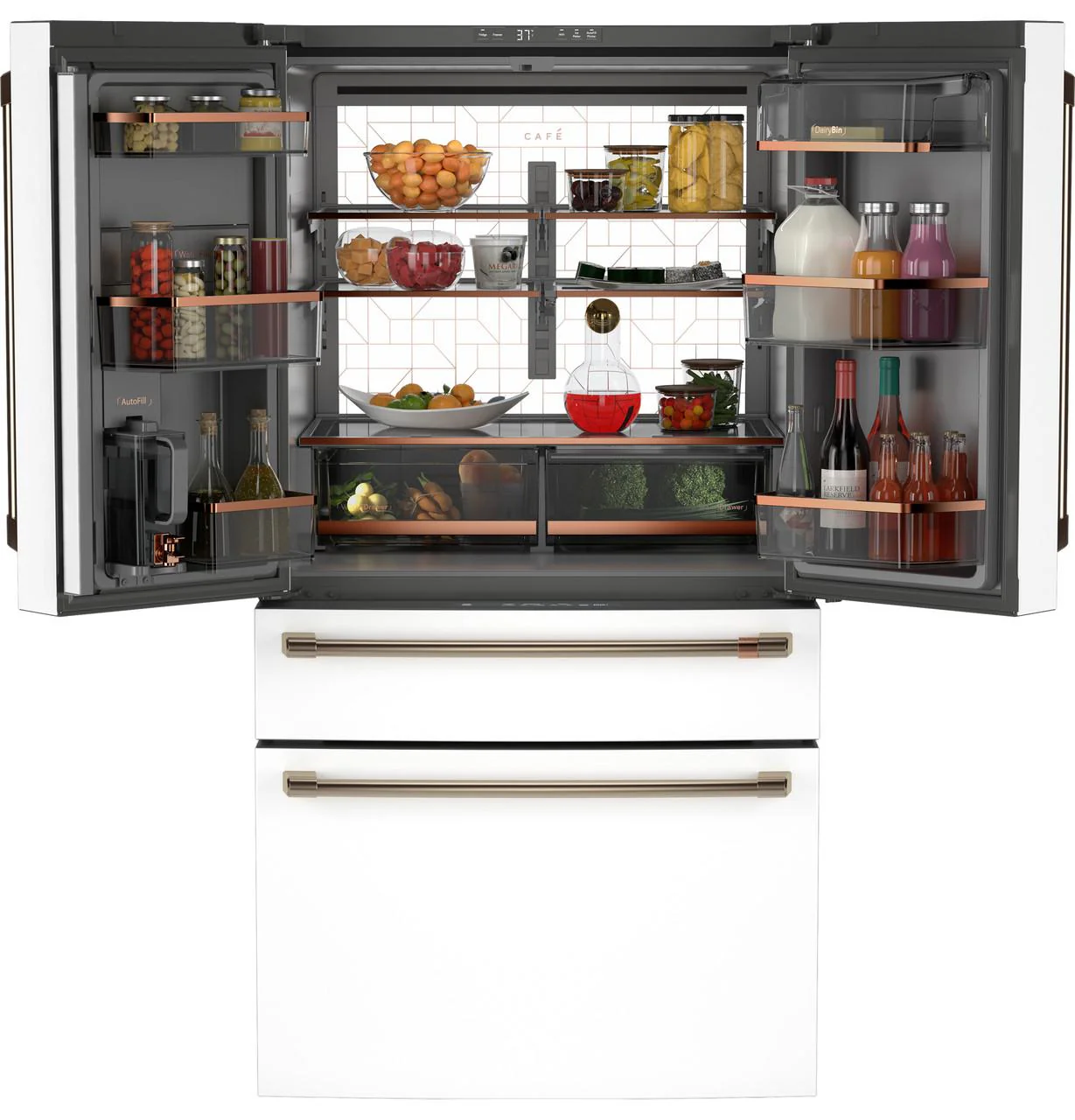 Cafe CGE29DP4TW2 CAF(EBACK)™ ENERGY STAR® 28.7 Cu. Ft. Smart 4-Door French-Door Refrigerator With Dual-Dispense AutoFill Pitcher - Image 3