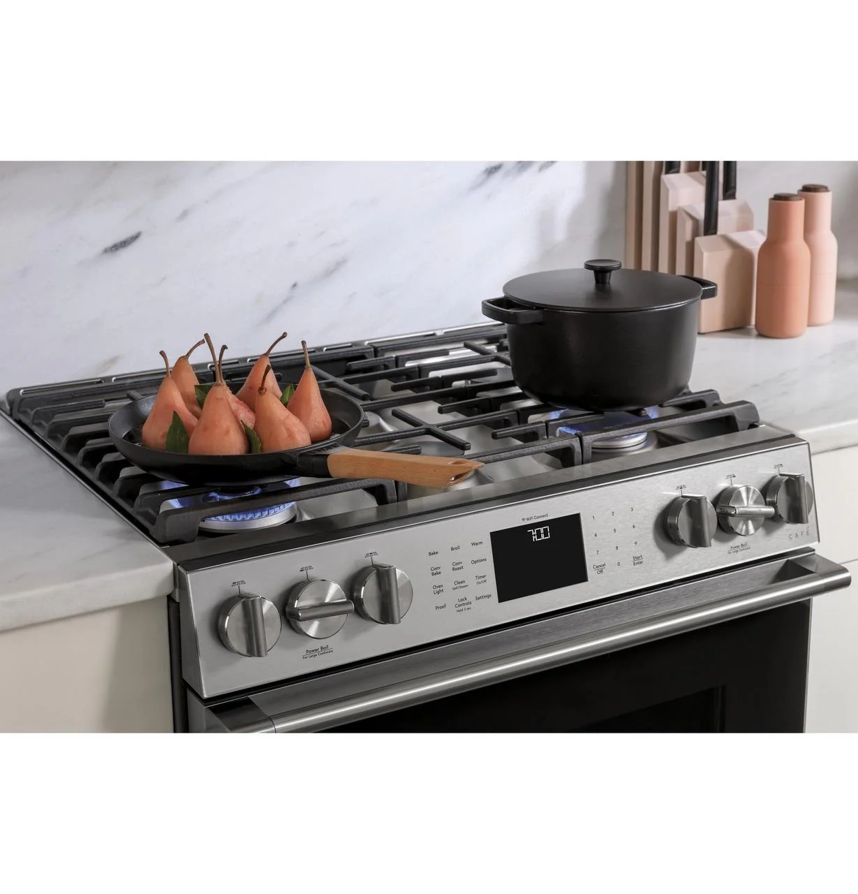 Cafe CGS700M2NS5 CAF(EBACK)™ 30" Smart Slide-In, Front-Control, Gas Range with Convection Oven in Platinum Glass - Image 20