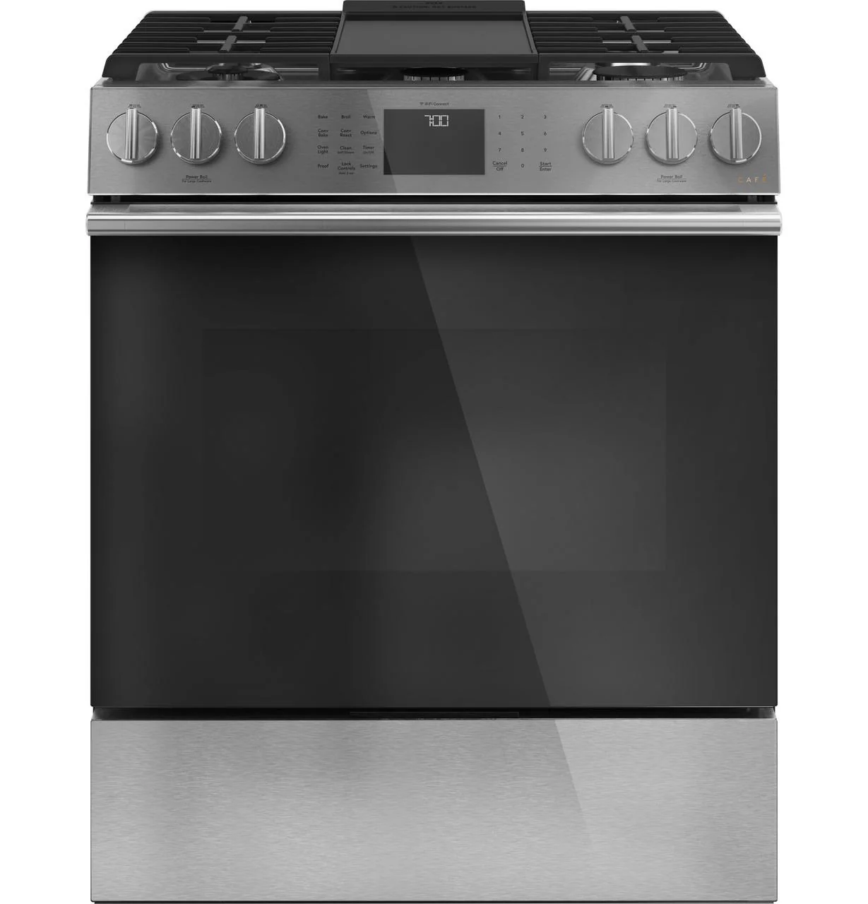 Cafe CGS700M2NS5 CAF(EBACK)™ 30" Smart Slide-In, Front-Control, Gas Range with Convection Oven in Platinum Glass - Image 7
