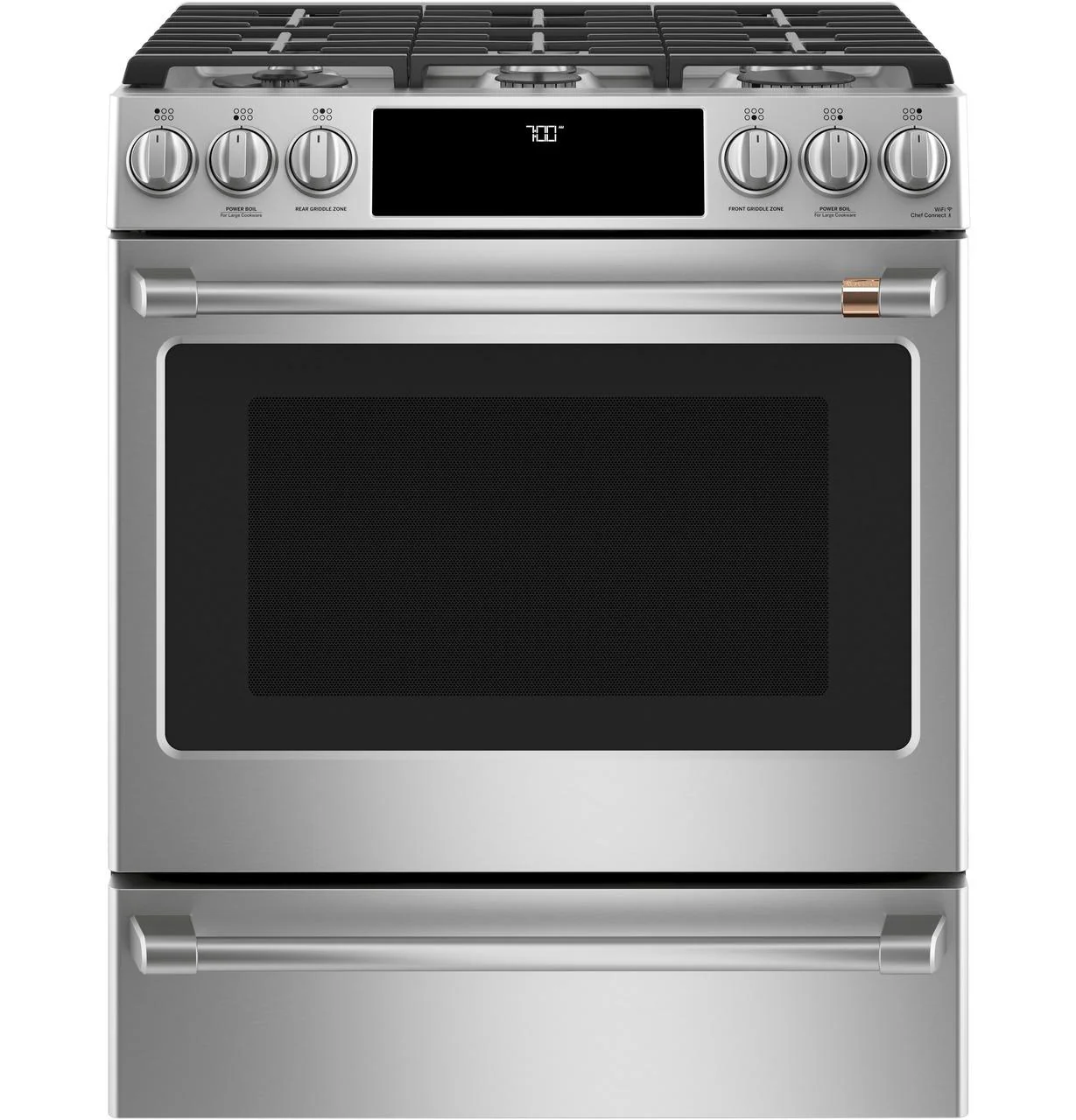 Cafe CGS700P2MS1 CAF(EBACK)™ 30" Smart Slide-In, Front-Control, Gas Range with Convection Oven - Image 2
