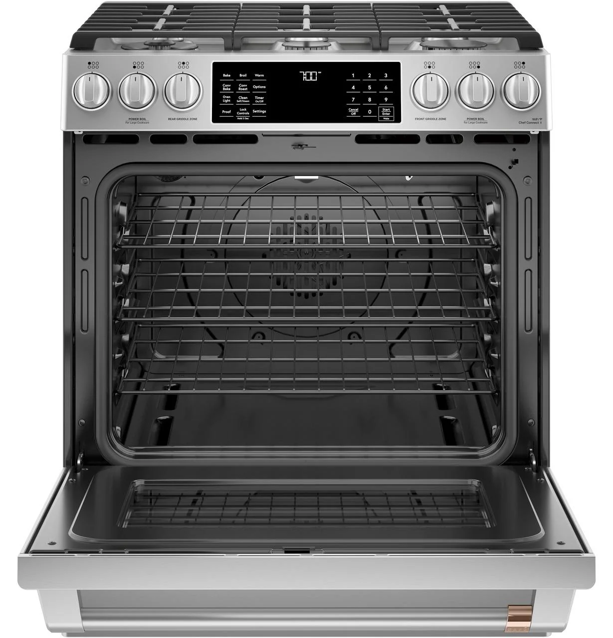 Cafe CGS700P2MS1 CAF(EBACK)™ 30" Smart Slide-In, Front-Control, Gas Range with Convection Oven - Image 3