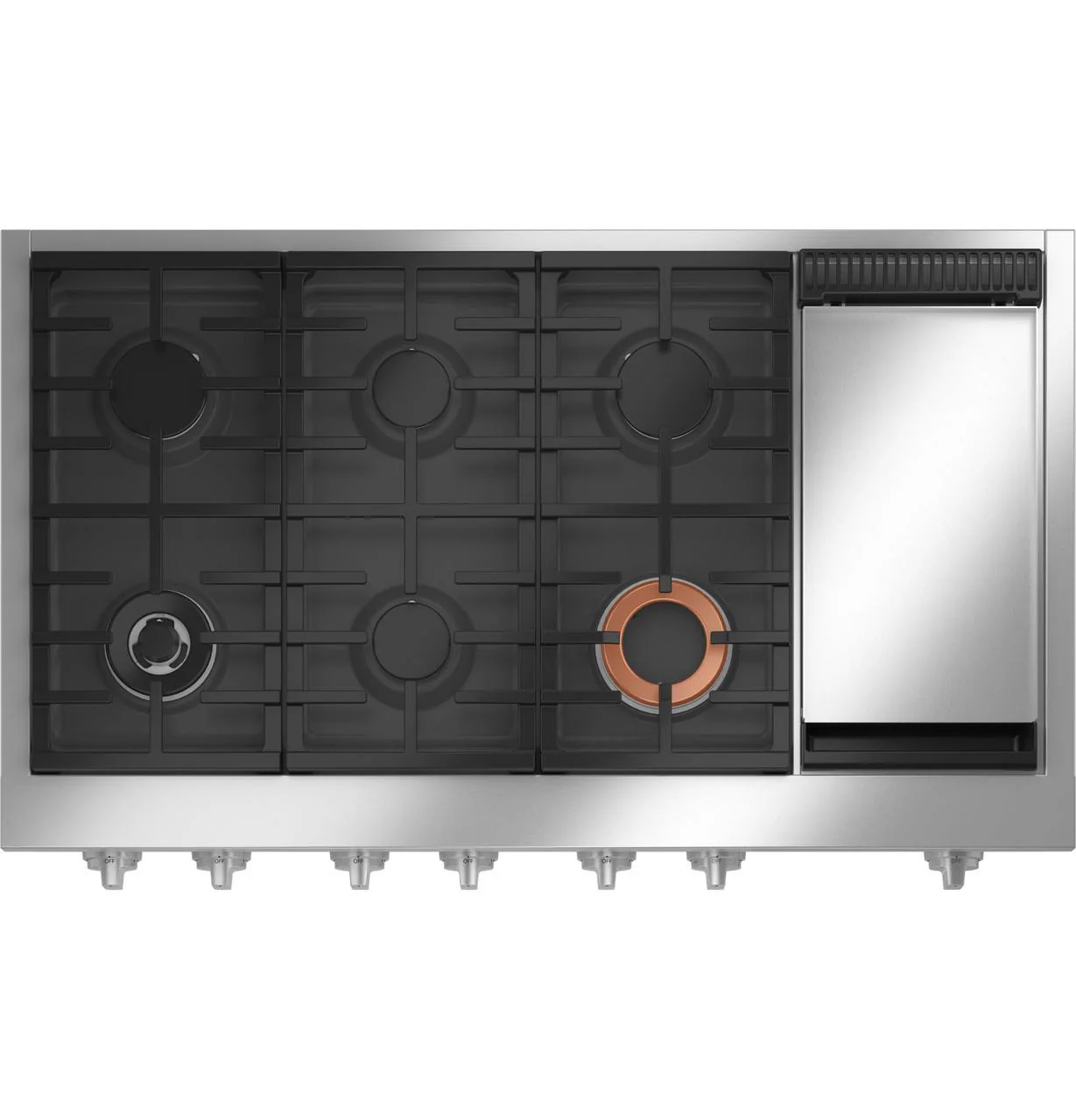 Cafe CGU486P3TD1 CAF(EBACK)™ 48" Commercial-Style Gas Rangetop with 6 Burners and Integrated Griddle (Natural Gas) - Image 2