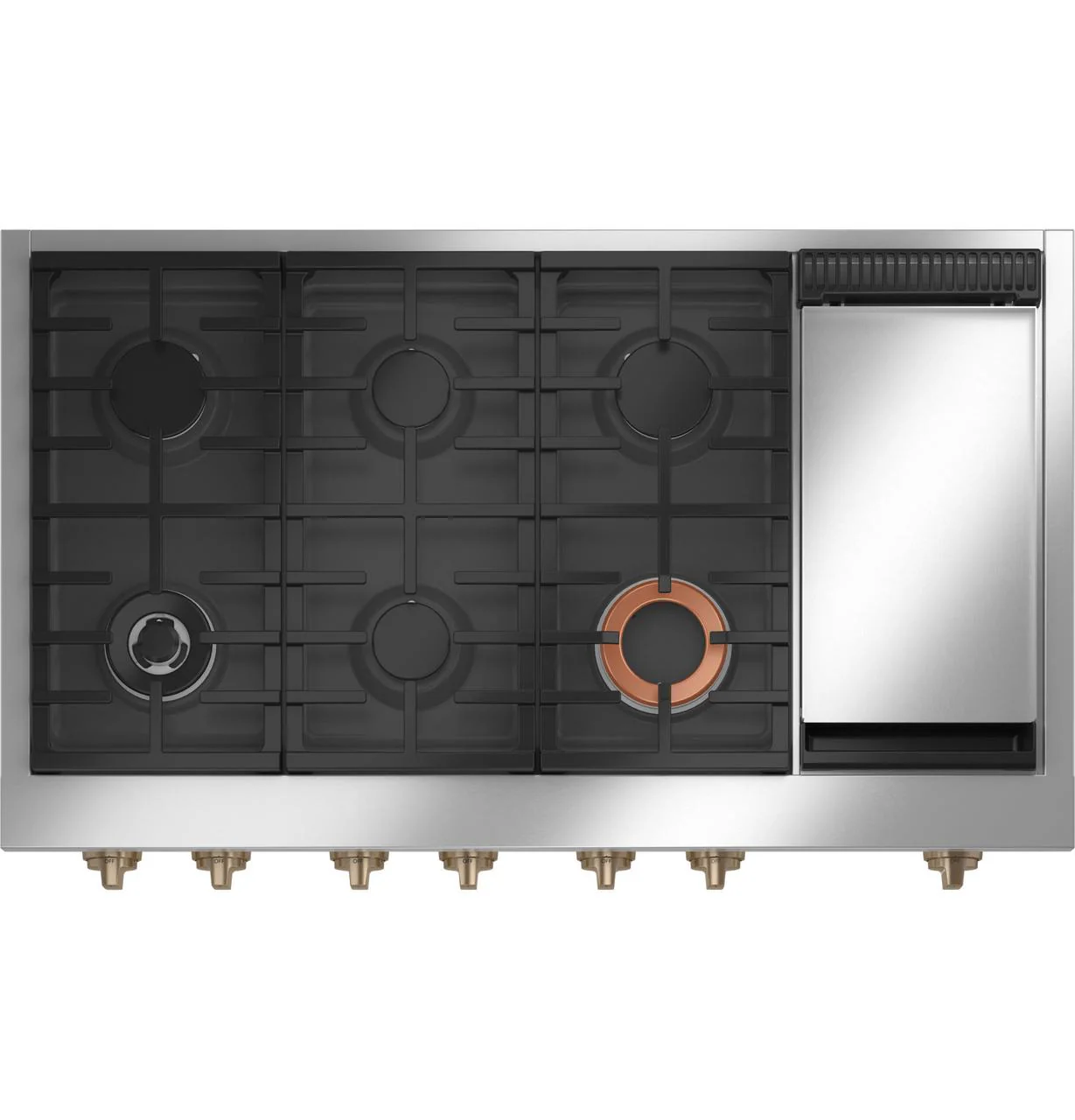 Cafe CGU486P4TW2 CAF(EBACK)™ 48" Commercial-Style Gas Rangetop with 6 Burners and Integrated Griddle (Natural Gas) - Image 2