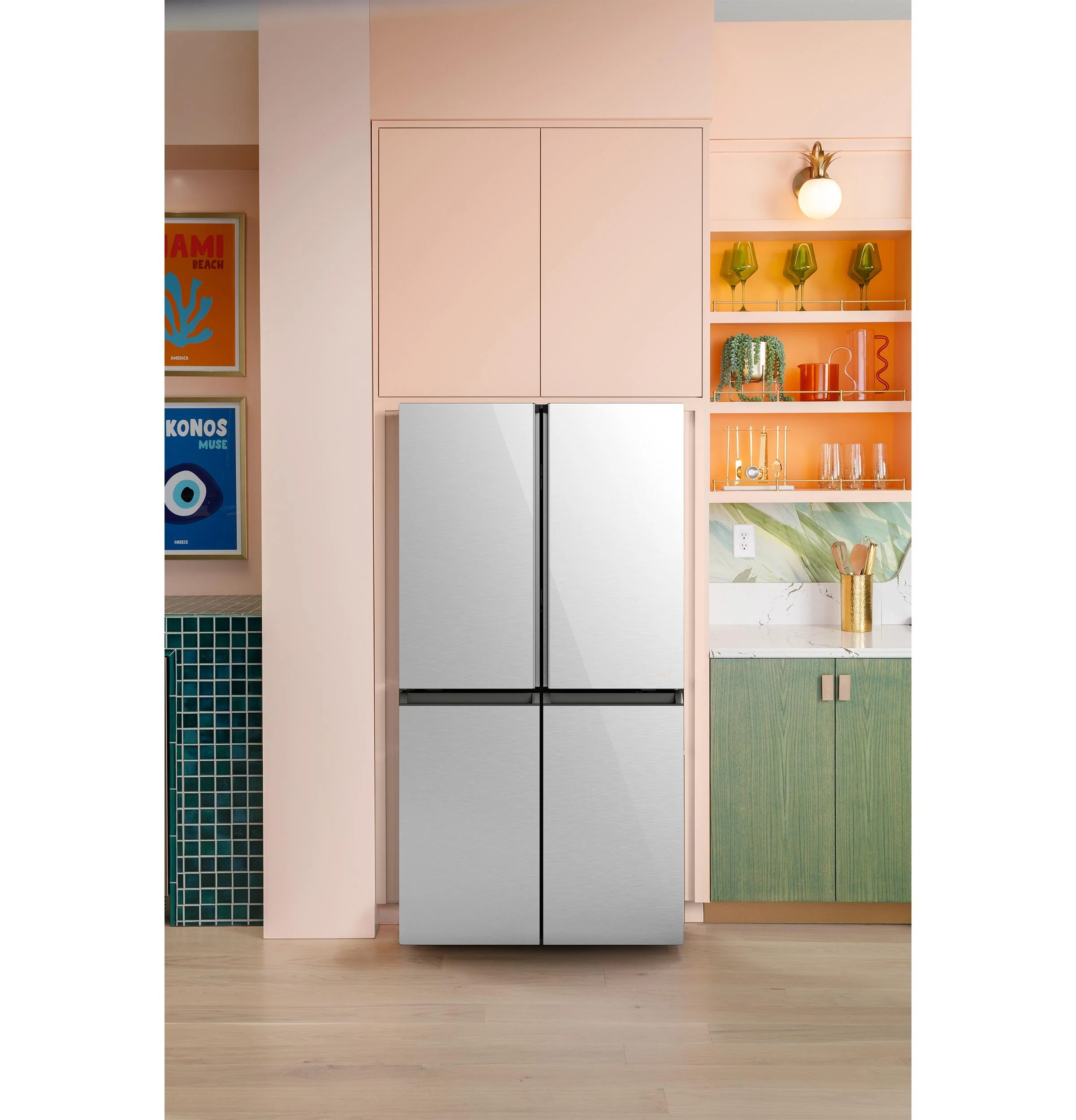 Cafe CHE23DM5WS5 CAF(EBACK)™ ENERGY STAR® 22.9 Cu. Ft. Smart Counter-Depth Quad-Door Refrigerator in Platinum Glass with Dual-Dispense AutoFill Pitcher - Image 19
