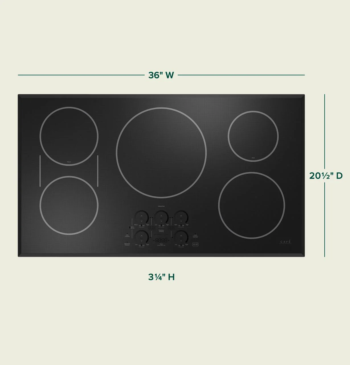 Cafe CHP90361TBB CAF(EBACK)™ Series ENERGY STAR® 36" Built-In Touch Control Induction Cooktop - Image 2