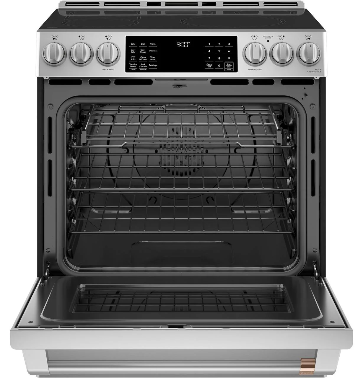 Cafe CHS900P2MS1 CAF(EBACK)™ 30" Smart Slide-In, Front-Control, Induction and Convection Range with Warming Drawer - Image 2