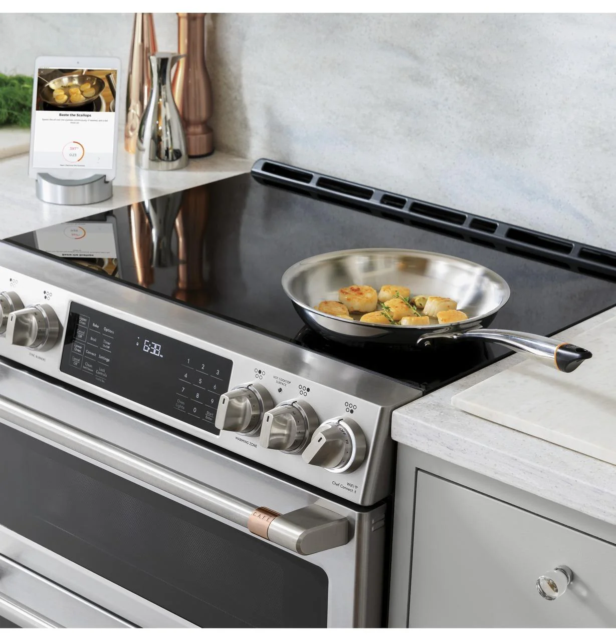Cafe CHS900P2MS1 CAF(EBACK)™ 30" Smart Slide-In, Front-Control, Induction and Convection Range with Warming Drawer - Image 8