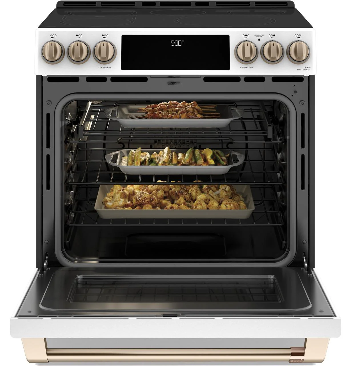 Cafe CHS900P4MW2 CAF(EBACK)™ 30" Smart Slide-In, Front-Control, Induction and Convection Range with Warming Drawer - Image 3