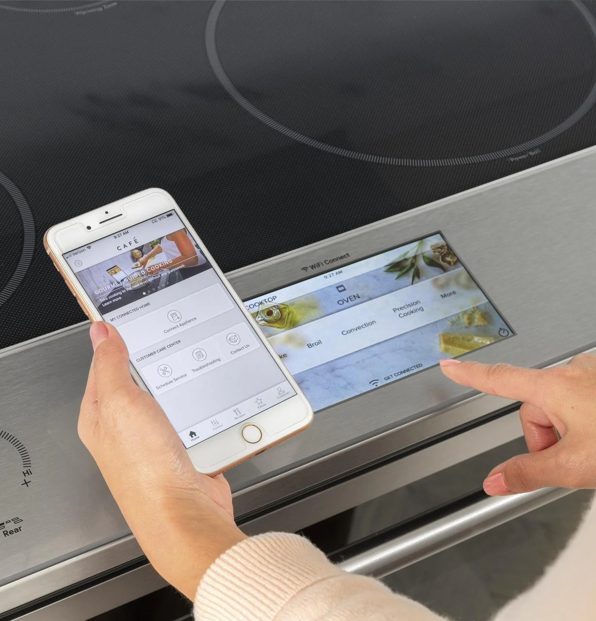 Cafe CHS90XM2NS5 CAF(EBACK)™ 30" Smart Slide-In, Front-Control, Induction and Convection Range with In-Oven Camera in Platinum Glass - Image 13