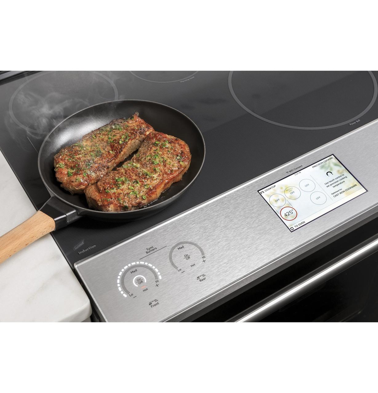Cafe CHS90XM2NS5 CAF(EBACK)™ 30" Smart Slide-In, Front-Control, Induction and Convection Range with In-Oven Camera in Platinum Glass - Image 26