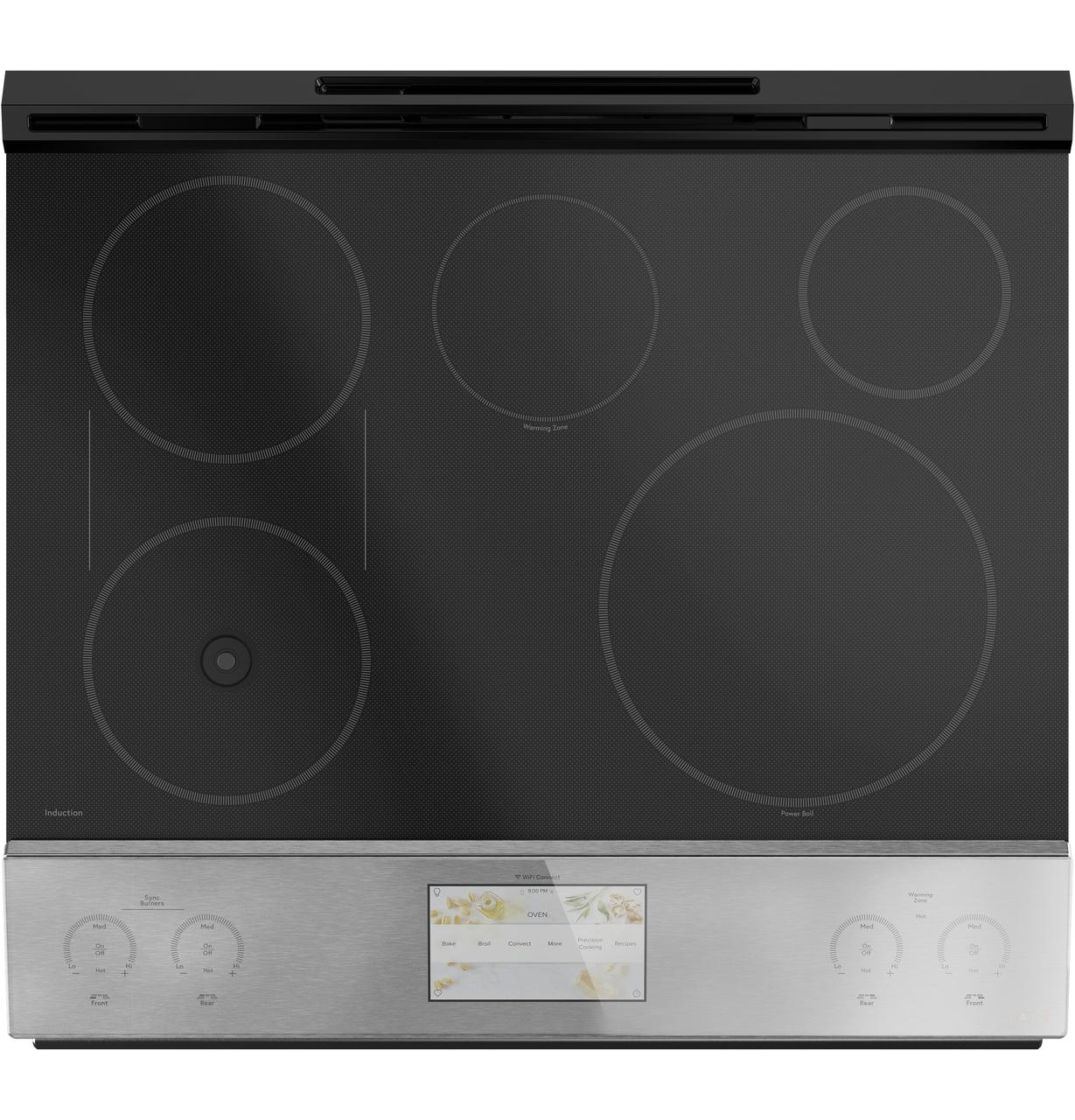 Cafe CHS90XM2NS5 CAF(EBACK)™ 30" Smart Slide-In, Front-Control, Induction and Convection Range with In-Oven Camera in Platinum Glass - Image 3