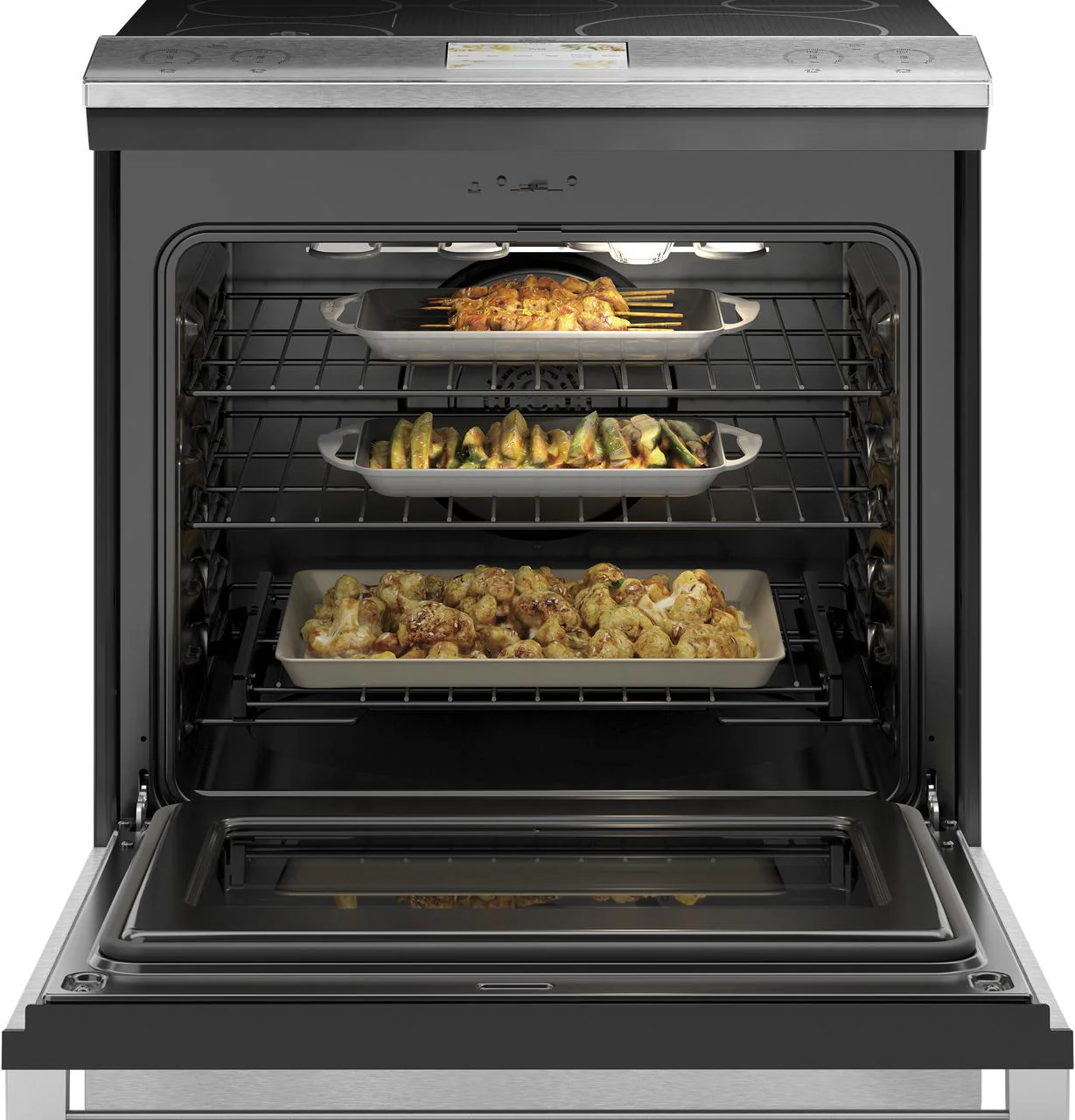 Cafe CHS90XM2NS5 CAF(EBACK)™ 30" Smart Slide-In, Front-Control, Induction and Convection Range with In-Oven Camera in Platinum Glass - Image 4