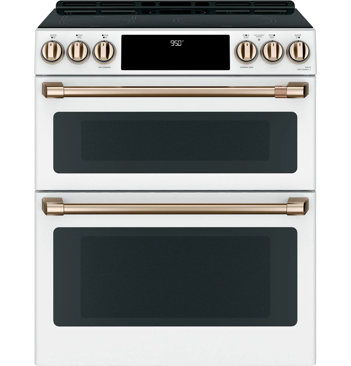 Cafe CHS950P4MW2 CAF(EBACK)™ 30" Smart Slide-In, Front-Control, Induction and Convection Double-Oven Range
