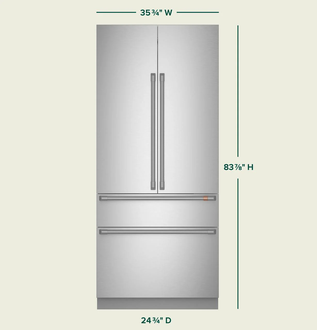 Cafe CIP36NP2VS1 CAF(EBACK)™ 36" Integrated French-Door Refrigerator - Image 12
