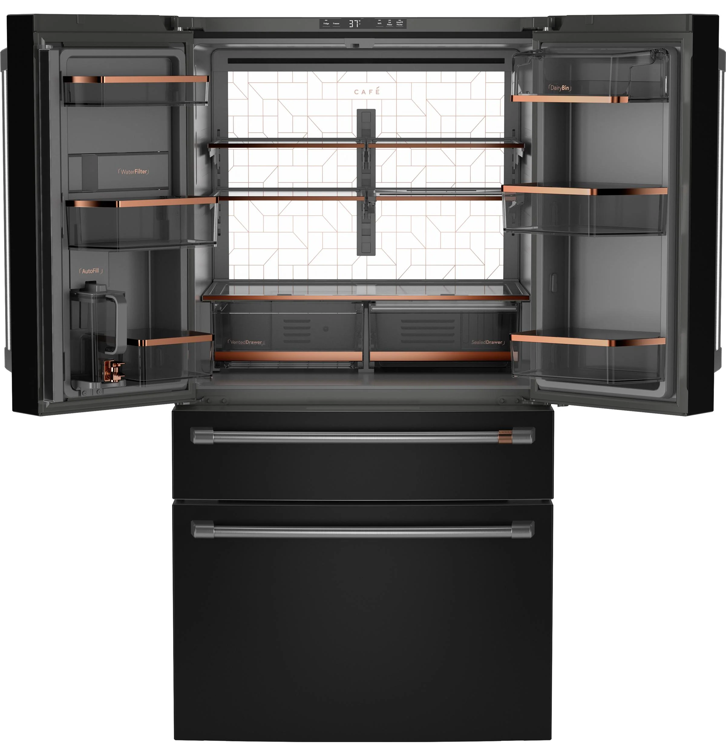 Cafe CJE23DP3WD1 CAF(EBACK)™ ENERGY STAR® 23.2 Cu. Ft. Smart Counter-Depth 4-Door French-Door Refrigerator With Dual-Dispense AutoFill Pitcher - Image 2