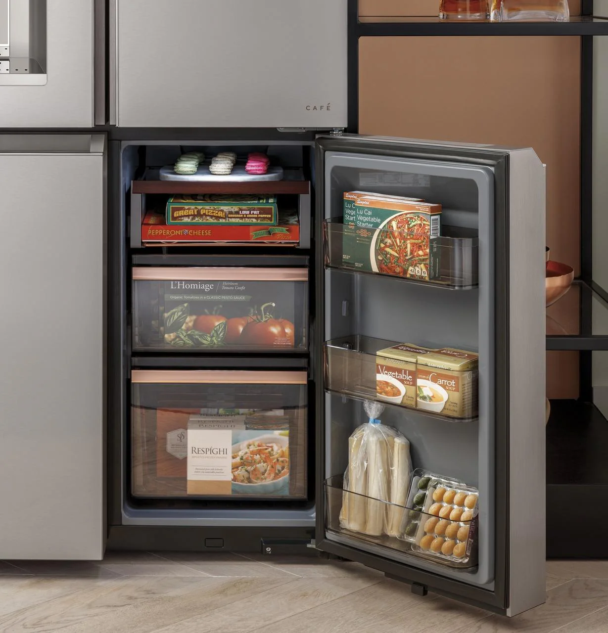 Caf(eback)™ ENERGY STAR® 27.4 Cu. Ft. Smart Quad-Door Refrigerator in Platinum Glass - Image 11