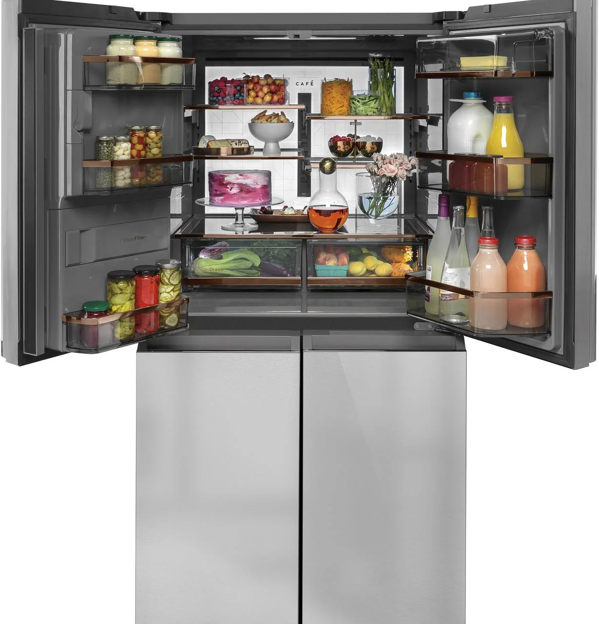 Caf(eback)™ ENERGY STAR® 27.4 Cu. Ft. Smart Quad-Door Refrigerator in Platinum Glass - Image 2