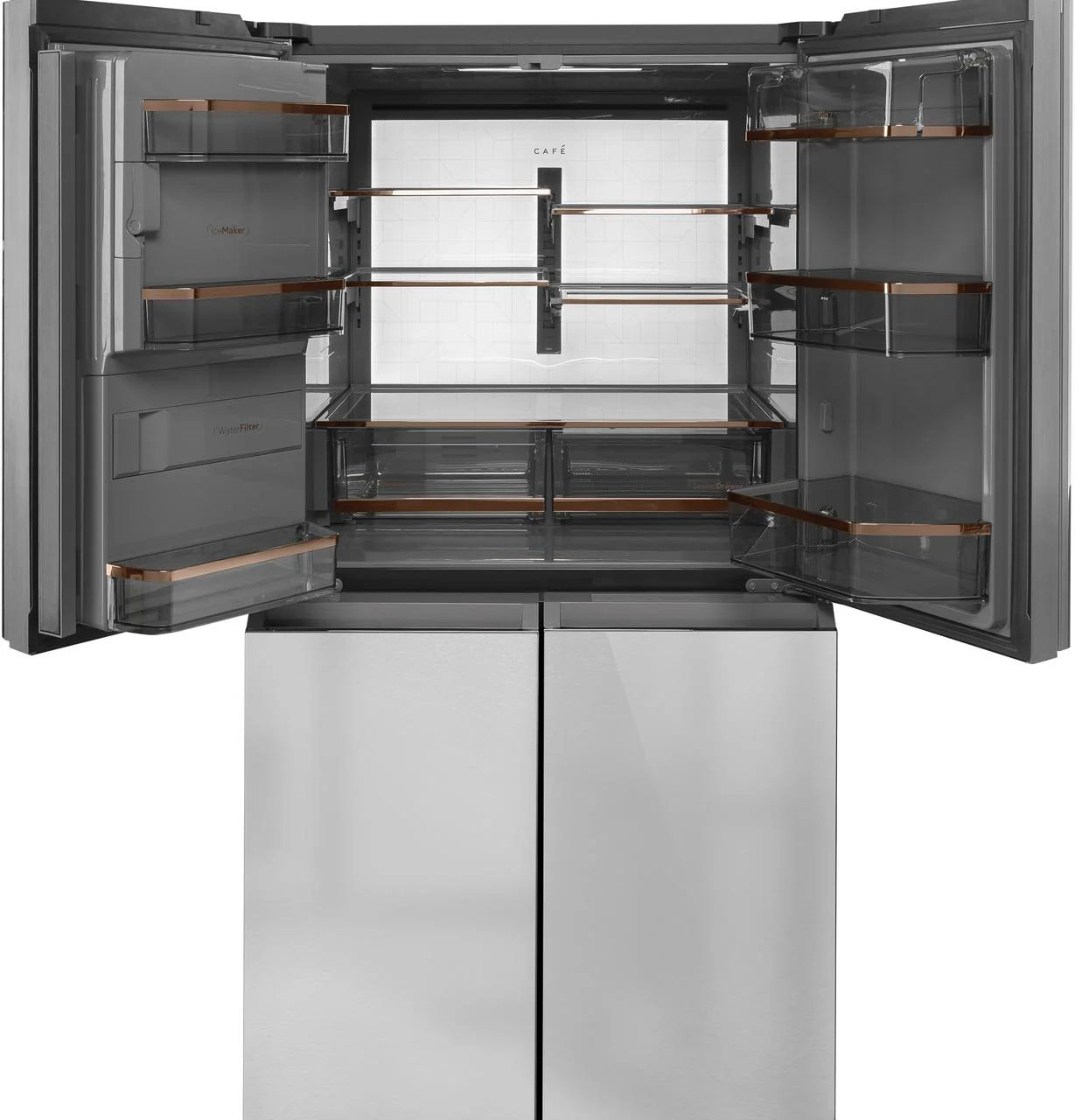 Caf(eback)™ ENERGY STAR® 27.4 Cu. Ft. Smart Quad-Door Refrigerator in Platinum Glass - Image 3