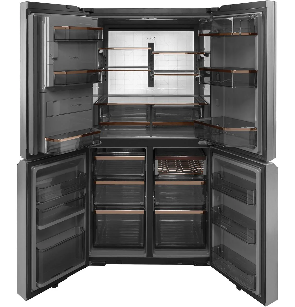 Caf(eback)™ ENERGY STAR® 27.4 Cu. Ft. Smart Quad-Door Refrigerator in Platinum Glass - Image 5