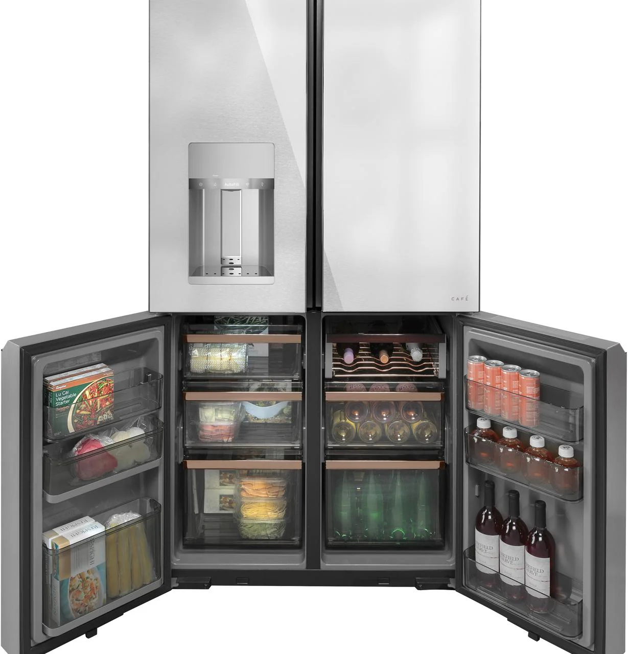 Caf(eback)™ ENERGY STAR® 27.4 Cu. Ft. Smart Quad-Door Refrigerator in Platinum Glass - Image 8