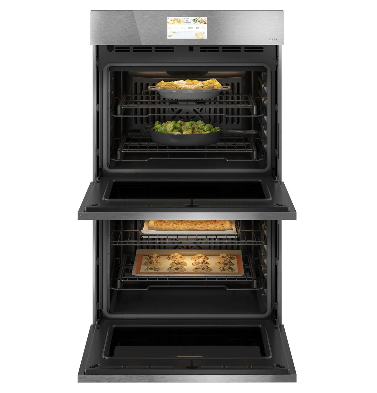 Cafe CTD90DM2NS5 CAF(EBACK)™ 30" Smart Built-In Convection Double Wall Oven in Platinum Glass - Image 3