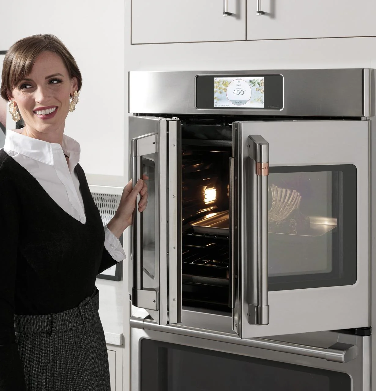 Cafe CTD90FP4NW2 CAF(EBACK)™ Professional Series 30" Smart Built-In Convection French-Door Double Wall Oven - Image 7