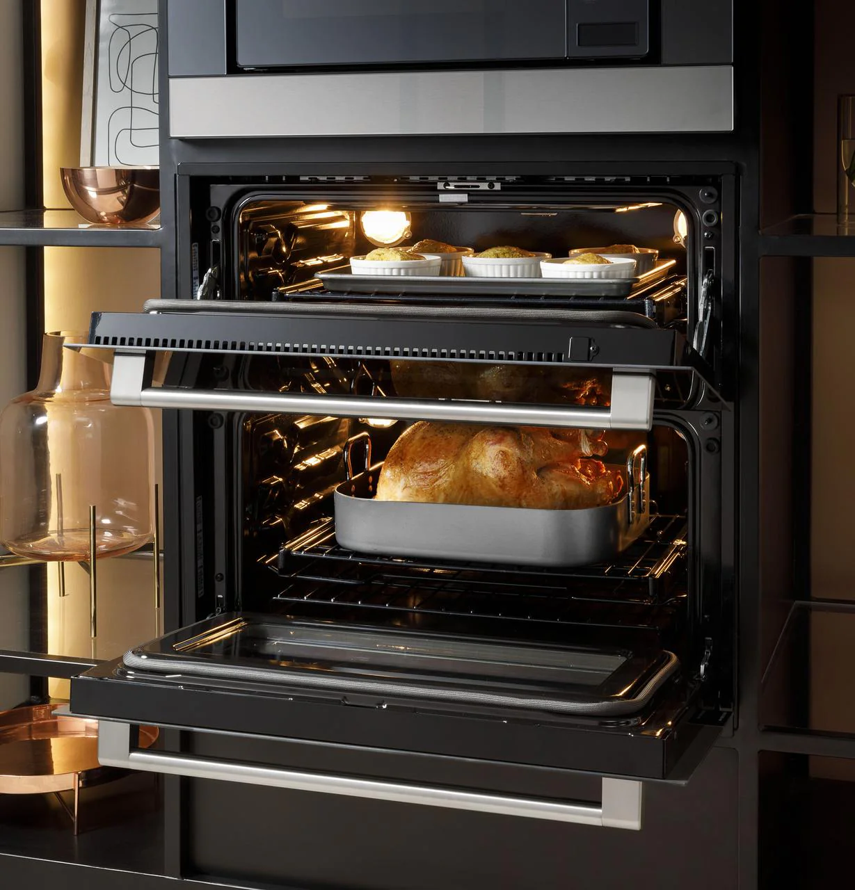Cafe CTS92DM2NS5 CAF(EBACK)™ 30" Duo Smart Single Wall Oven in Platinum Glass - Image 9