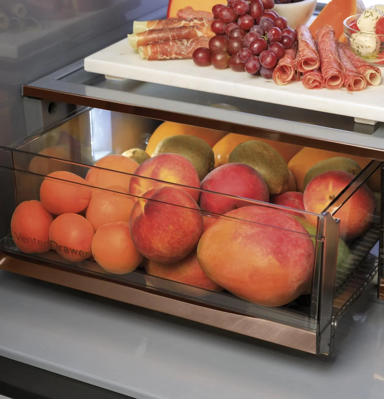 Cafe CVE28DM5NS5 CAF(EBACK)™ ENERGY STAR® 27.8 Cu. Ft. Smart 4-Door French-Door Refrigerator in Platinum Glass - Image 10