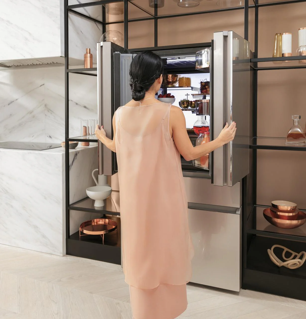 Cafe CVE28DM5NS5 CAF(EBACK)™ ENERGY STAR® 27.8 Cu. Ft. Smart 4-Door French-Door Refrigerator in Platinum Glass - Image 21