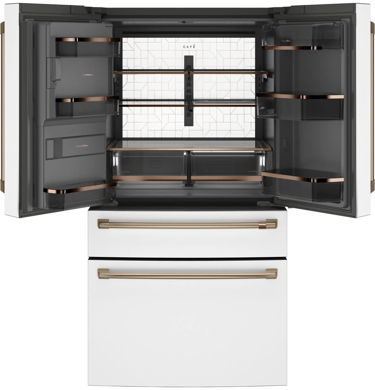 Cafe CVE28DP4NW2 CAF(EBACK)™ ENERGY STAR® 27.8 Cu. Ft. Smart 4-Door French-Door Refrigerator - Image 3