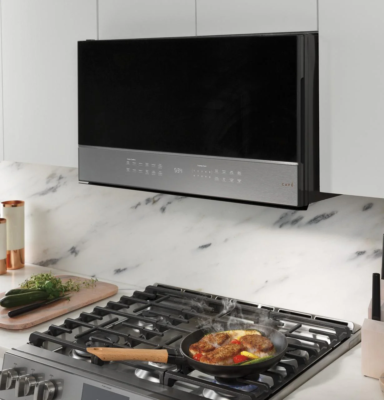 Cafe CVM721M2NS5 CAF(EBACK)™ 2.1 Cu. Ft. Smart Over-the-Range Microwave Oven in Platinum Glass - Image 8