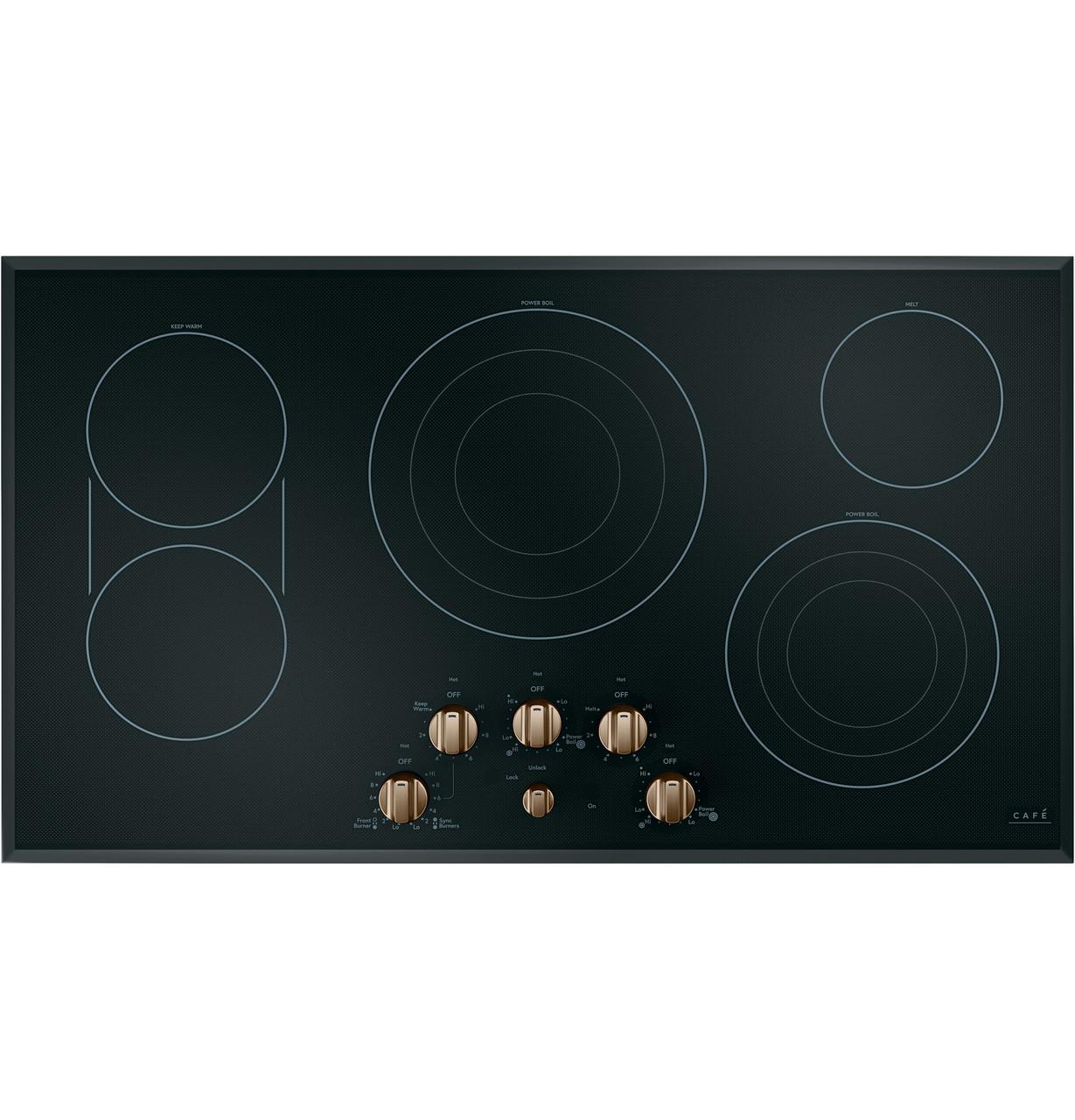 Cafe CXCE1HKPMBZ CAF(EBACK)™ 5 Electric Cooktop Knobs - Brushed Bronze - Image 3