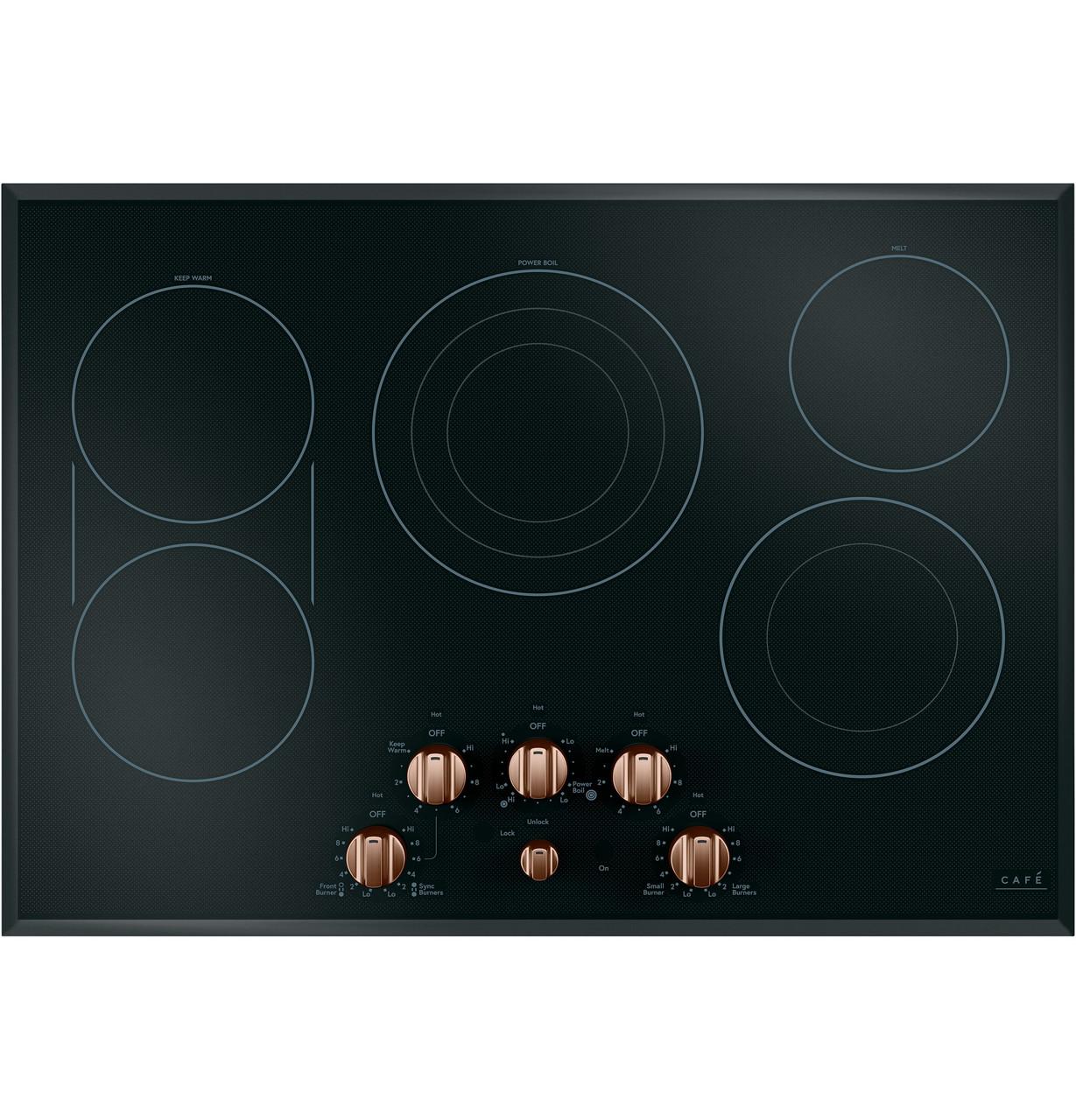 Cafe CXCE1HKPMCU CAF(EBACK)™ 5 Electric Cooktop Knobs - Brushed Copper - Image 2