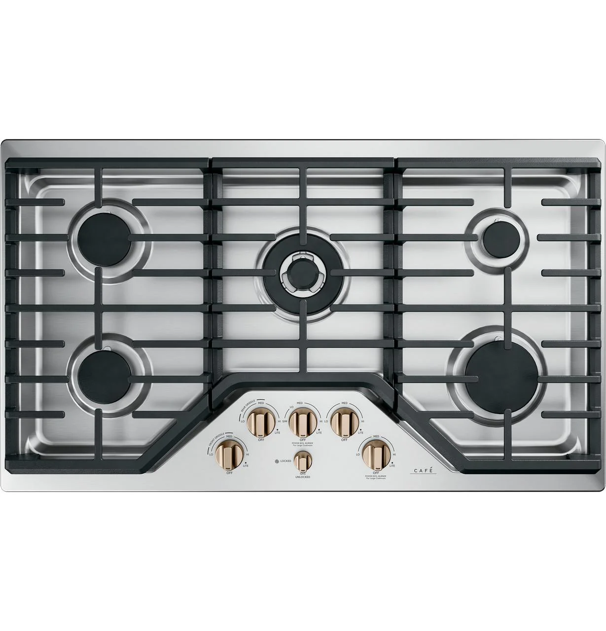 Cafe CXCG1K0PMBZ CAF(EBACK)™ 5 Gas Cooktop Knobs - Brushed Bronze - Image 3