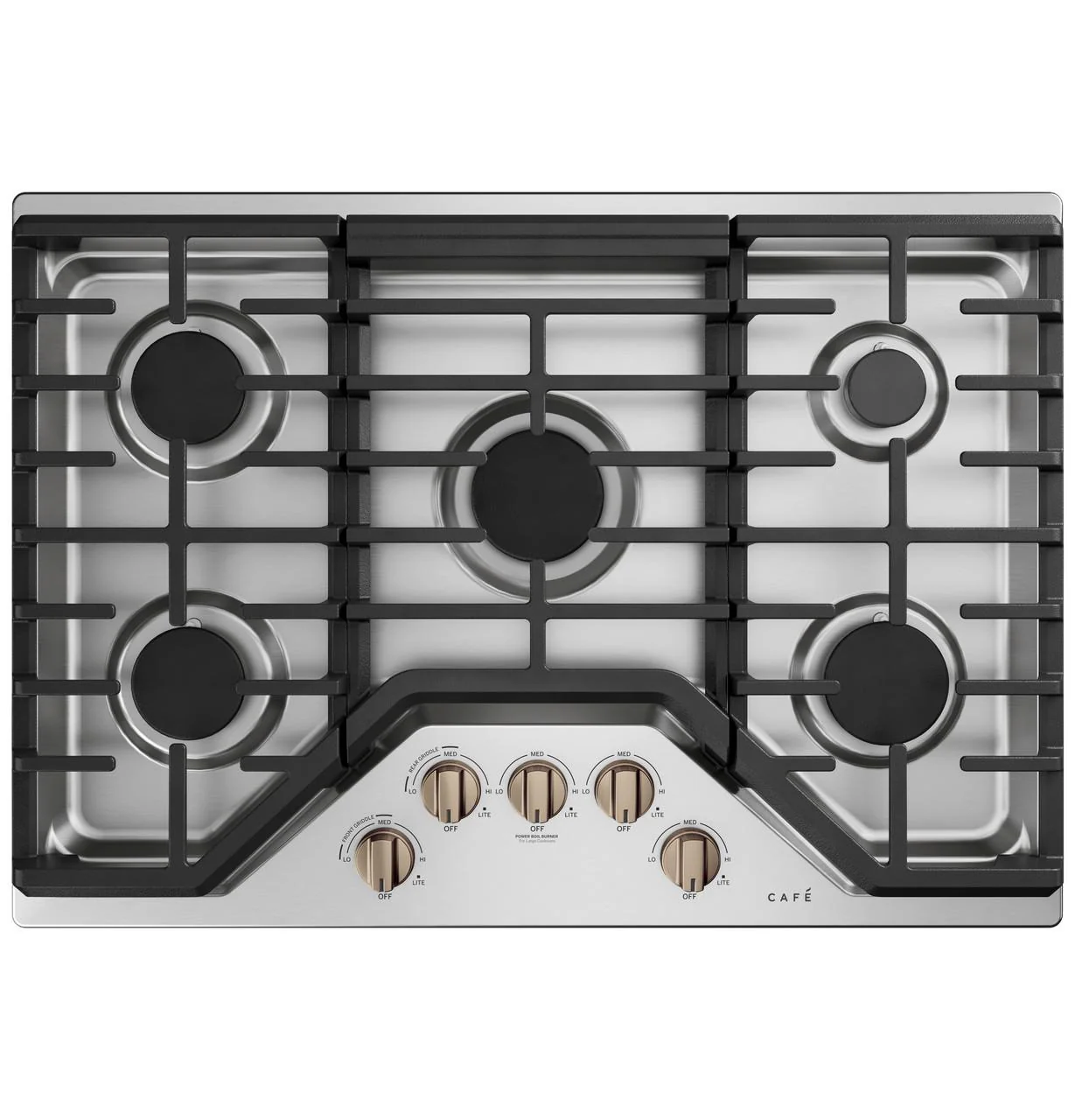 Cafe CXCG1K0PMBZ CAF(EBACK)™ 5 Gas Cooktop Knobs - Brushed Bronze - Image 4