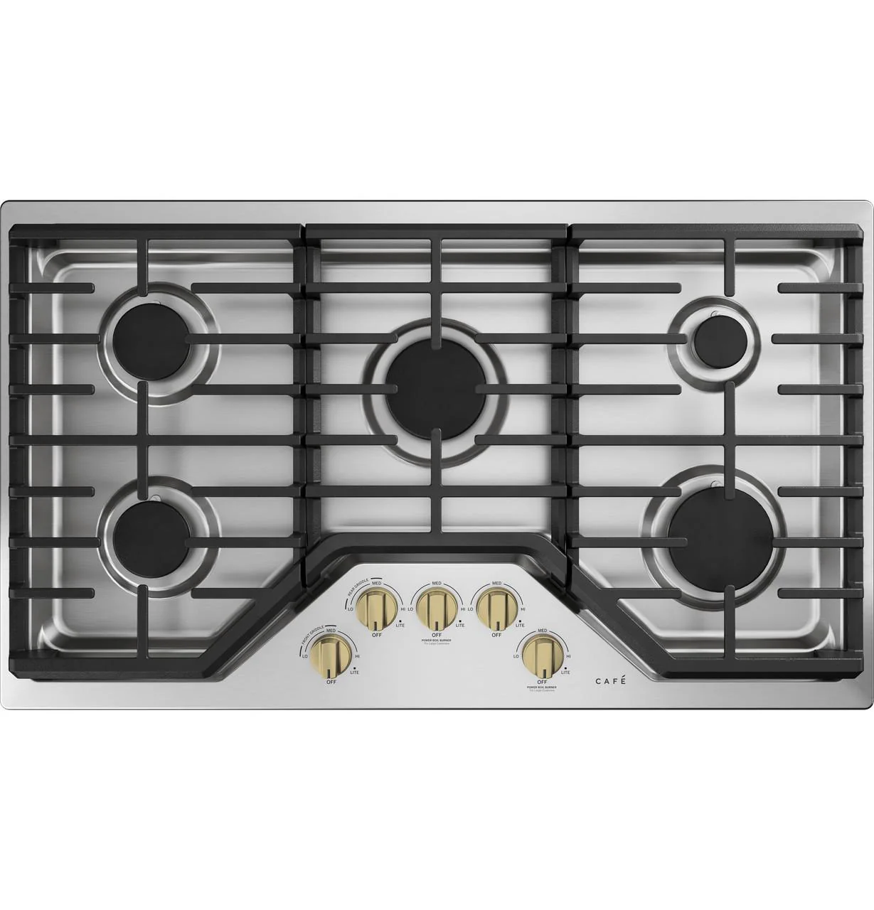 Cafe CXCG1K0PMCG CAF(EBACK)™ 5 Gas Cooktop Knobs - Brushed Brass - Image 3