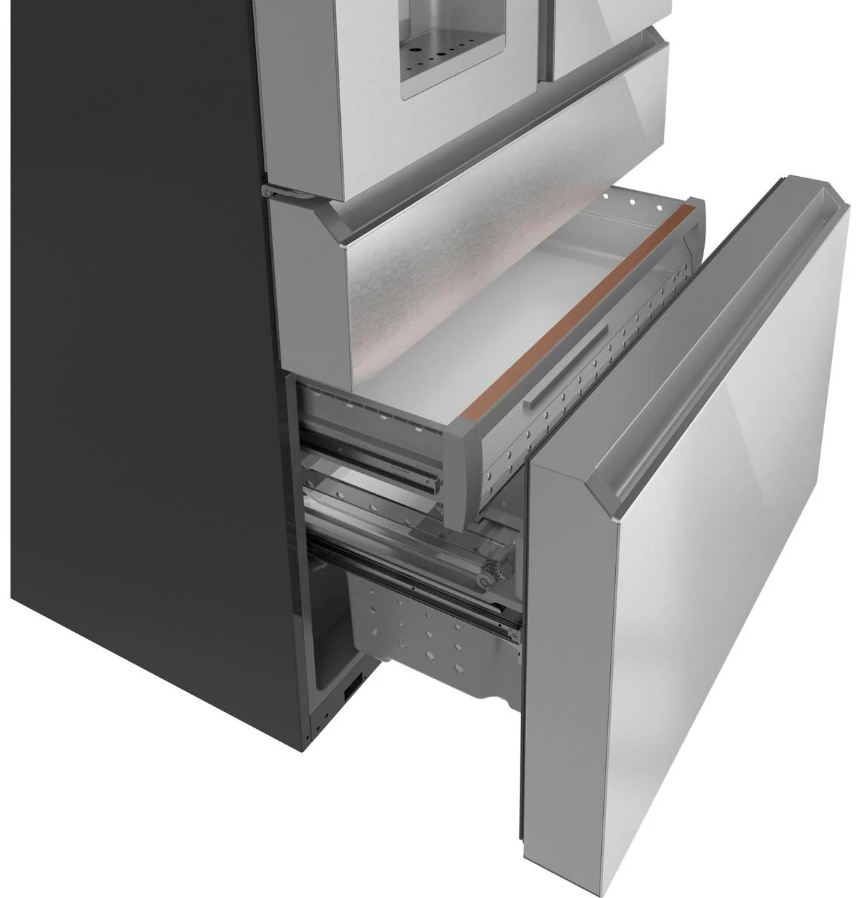 Cafe CXE22DM5PS5 CAF(EBACK)™ ENERGY STAR® 22.3 Cu. Ft. Smart Counter-Depth 4-Door French-Door Refrigerator in Platinum Glass - Image 7