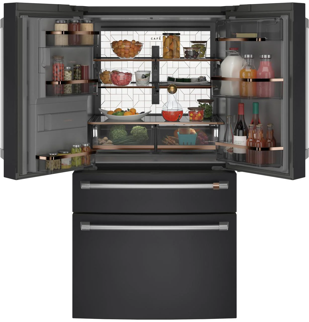 Cafe CXE22DP3PD1 CAF(EBACK)™ ENERGY STAR® 22.3 Cu. Ft. Smart Counter-Depth 4-Door French-Door Refrigerator - Image 2