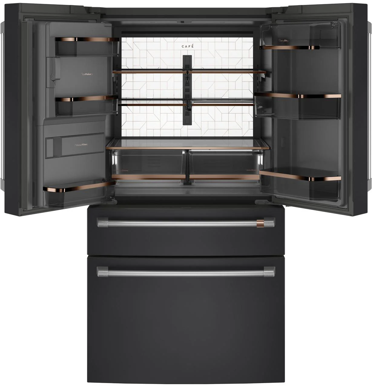 Cafe CXE22DP3PD1 CAF(EBACK)™ ENERGY STAR® 22.3 Cu. Ft. Smart Counter-Depth 4-Door French-Door Refrigerator - Image 3