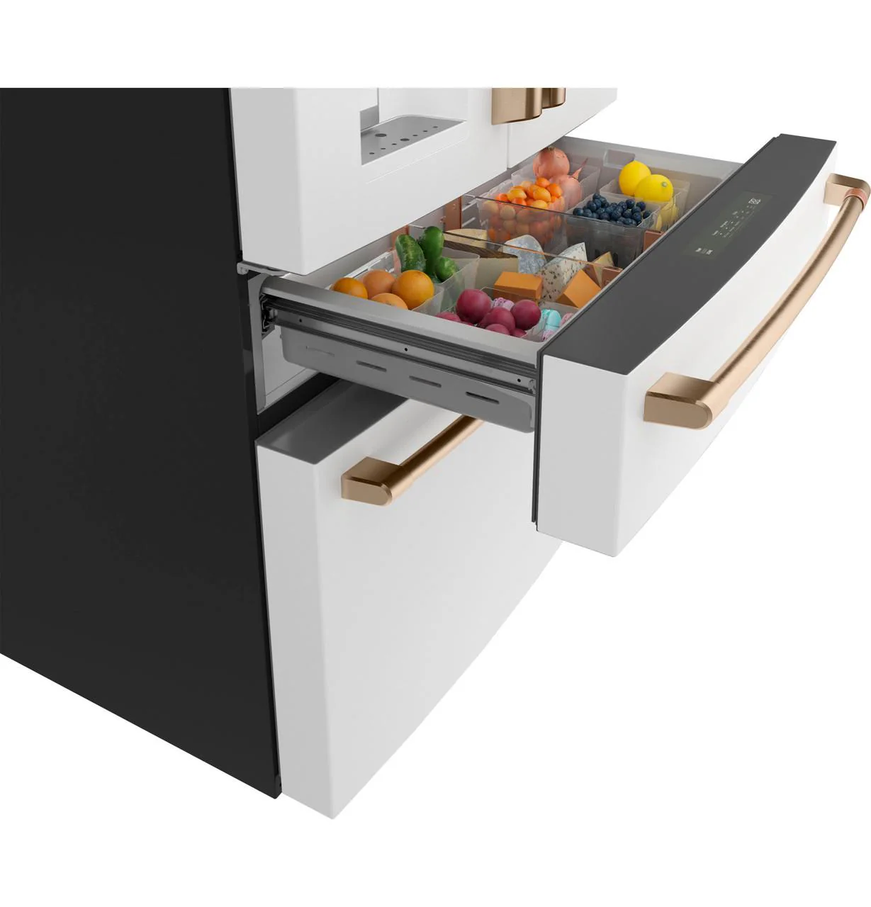 Cafe CXE22DP4PW2 CAF(EBACK)™ ENERGY STAR 22.3 Cu. Ft. Smart Counter-Depth 4-Door French-Door Refrigerator - Image 8