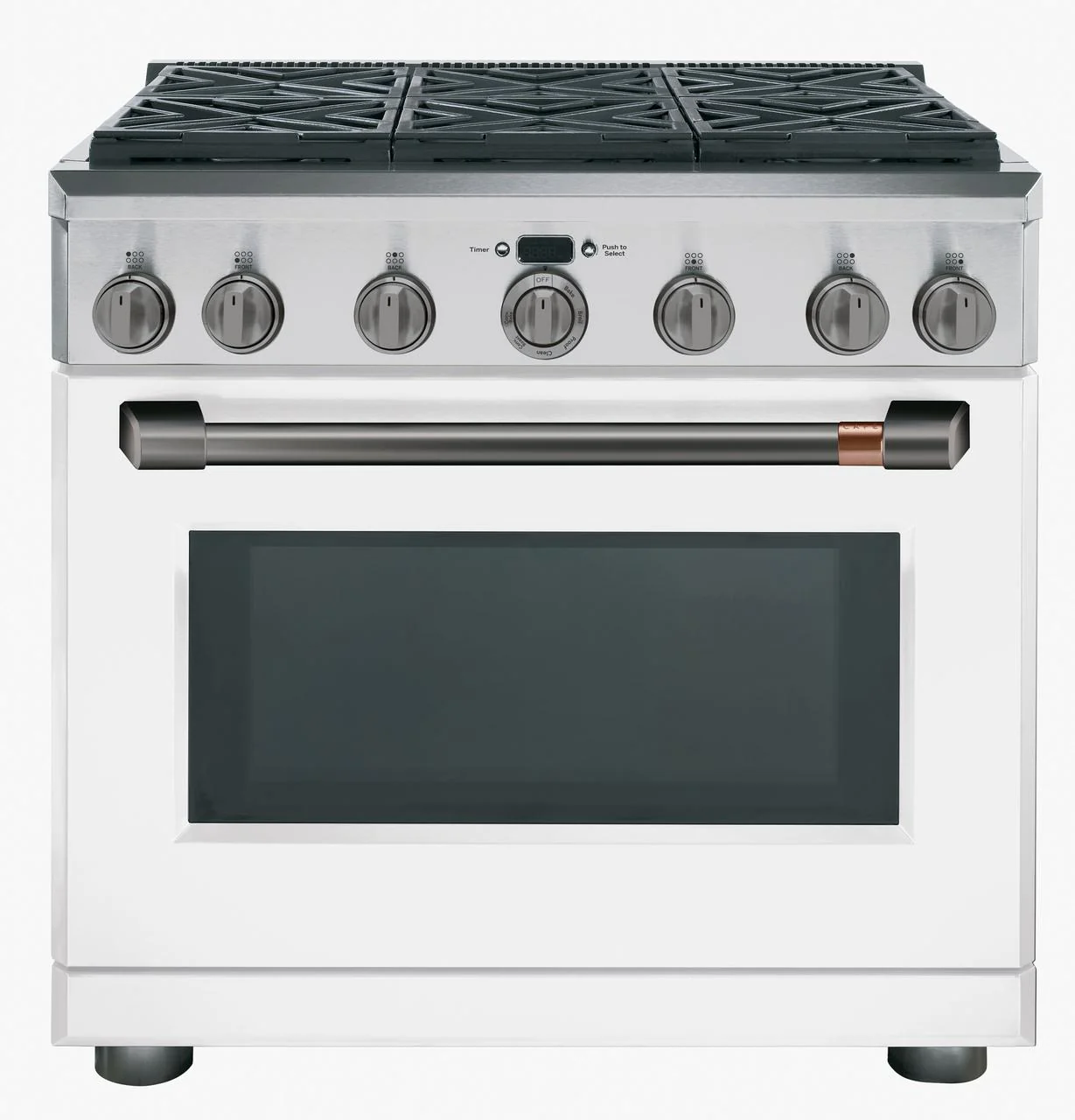 Cafe CXPR6HKPMBT Caf(eback)™ 36" Brushed Black Handle & Knob Set for Pro Range and Rangetop - Image 4