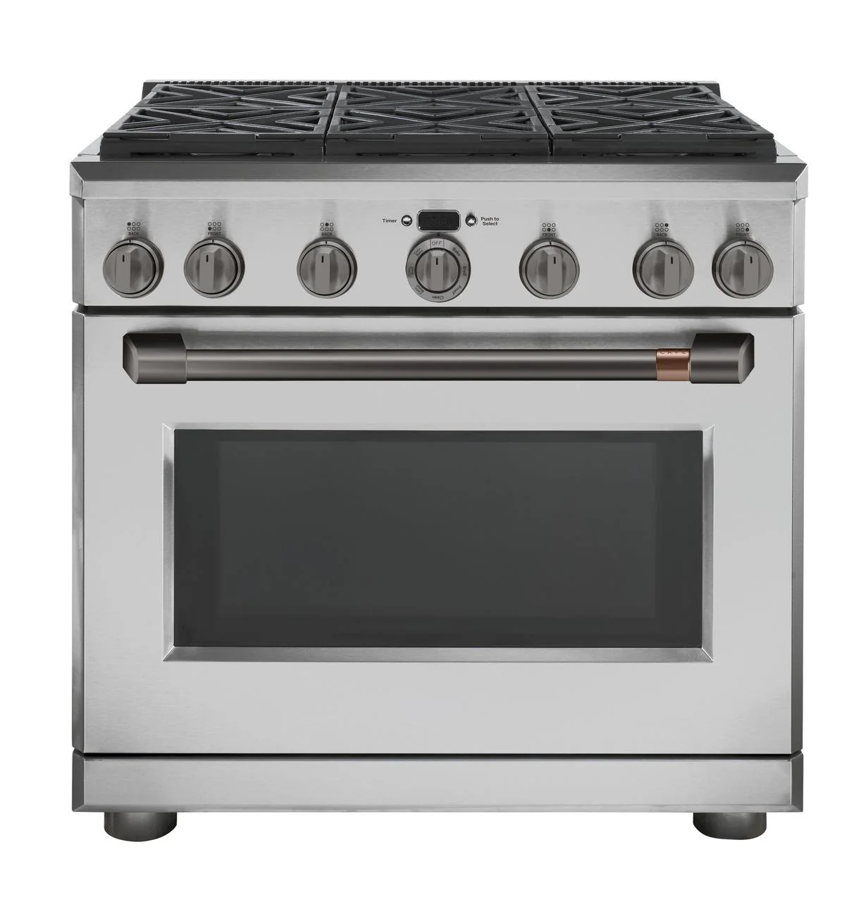 Cafe CXPR6HKPMBT Caf(eback)™ 36" Brushed Black Handle & Knob Set for Pro Range and Rangetop - Image 8