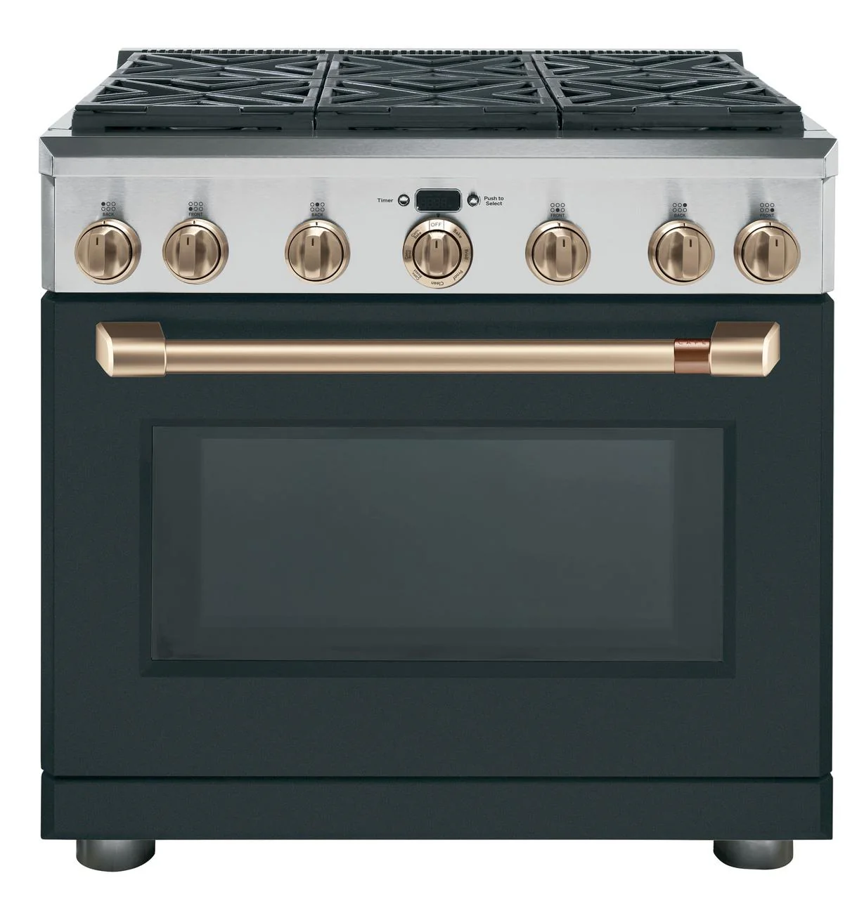 Cafe CXPR6HKPMBZ CAF(EBACK)™ 36" Brushed Bronze Handle & Knob Set for Pro Range and Rangetop - Image 5