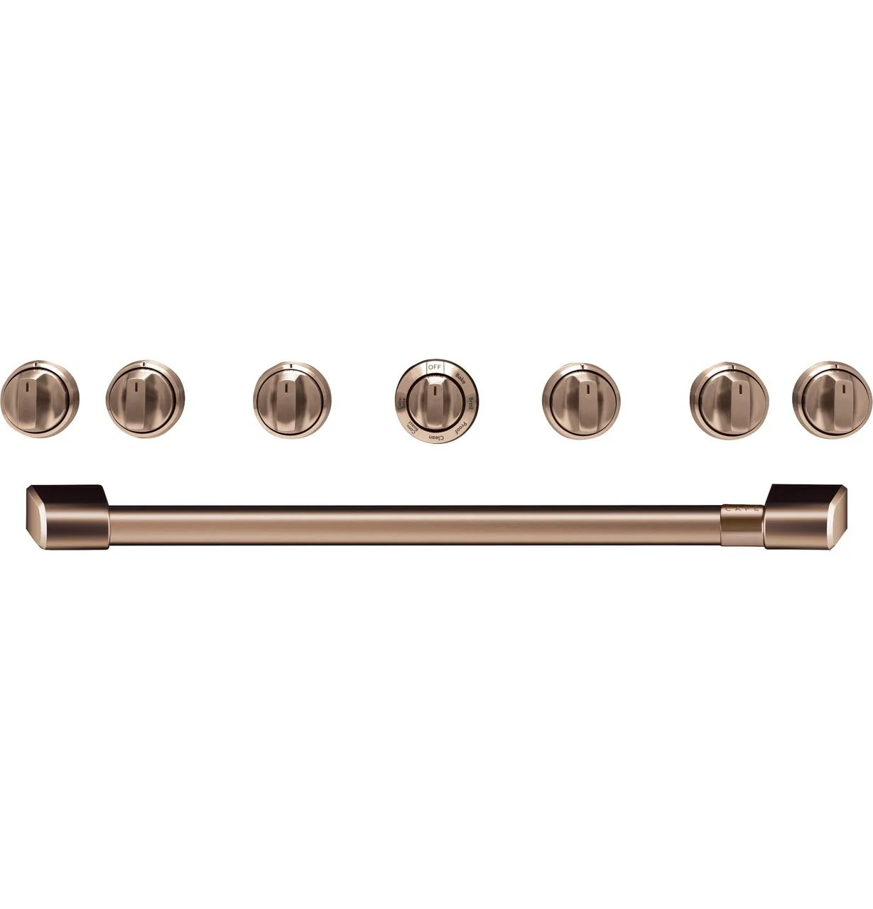 Cafe CXPR6HKPMCU Caf(eback)™ 36" Brushed Copper Handle & Knob Set for Pro Range and Rangetop