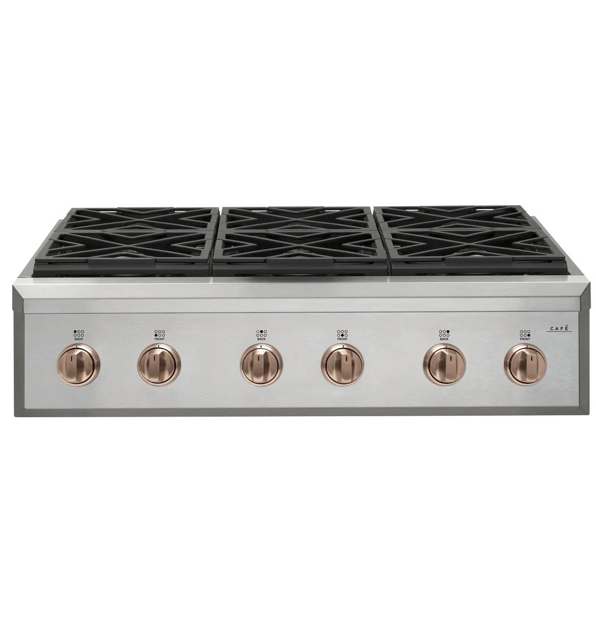 Cafe CXPR6HKPMCU Caf(eback)™ 36" Brushed Copper Handle & Knob Set for Pro Range and Rangetop - Image 6
