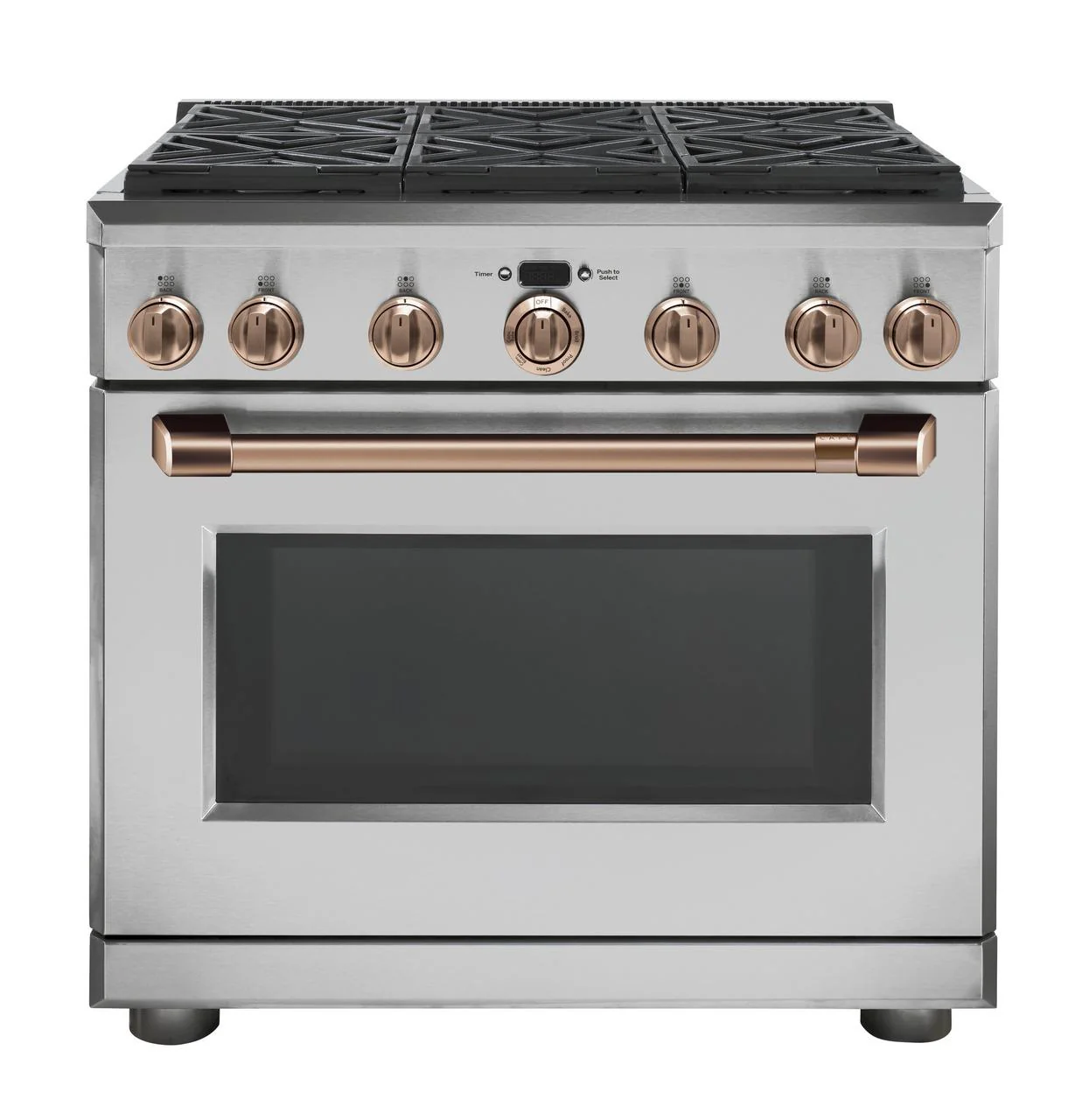 Cafe CXPR6HKPMCU Caf(eback)™ 36" Brushed Copper Handle & Knob Set for Pro Range and Rangetop - Image 7