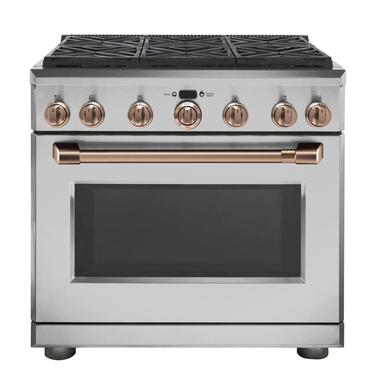 Cafe CXPR6HKPMCU Caf(eback)™ 36" Brushed Copper Handle & Knob Set for Pro Range and Rangetop - Image 8